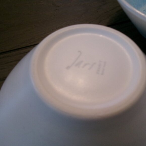 2 JARS FRANCE VUELTA ATOLE BLUE SHALLOW BOWL SALAD/ SOUP/ RICE ETC 6 1/4" ACROS - Picture 3 of 4